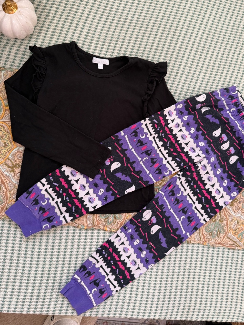 Black Top with Purple Halloween Print Pajama Set Gymboree Btween